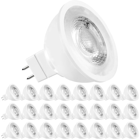 Luxrite MR16 LED Light Bulbs 6.5W (50W Equivalent) 500LM 3000K Soft White Dimmable GU5.3 Base 24-Pack LR21405-24PK